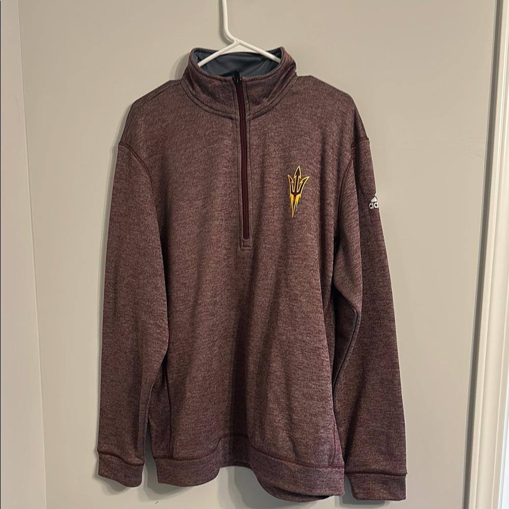 Adidas ASU Sun Devils Quarter Zip Up Sweater